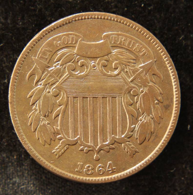 lot 06 image: 1864 US TWO CENT PIECE IN HIGH GRADE