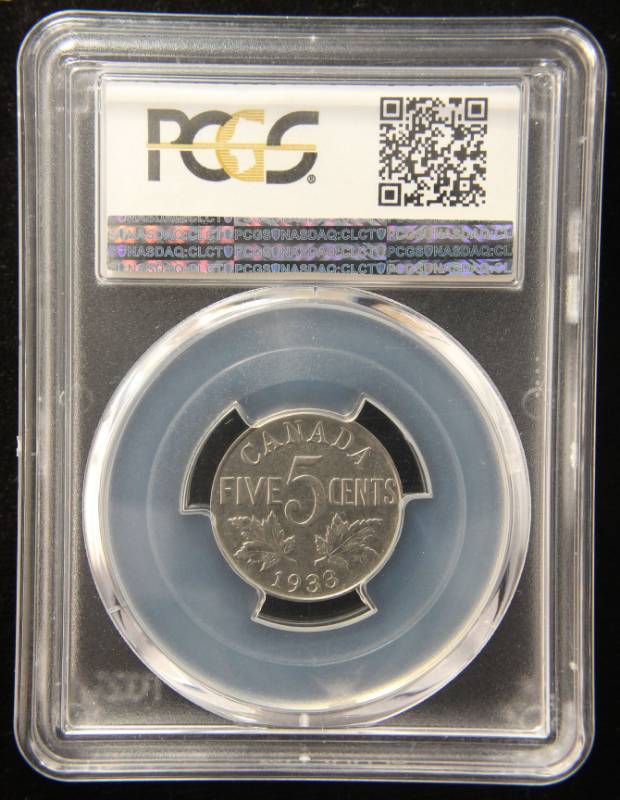 lot 10 image: 1933 CANADA NICKEL AU53 PCGS BETTER DATE COIN