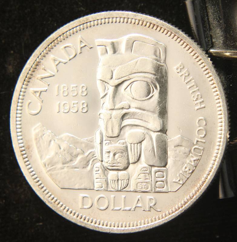lot 11 image: 1958 CANADA BRITISH COLUMBIA SILVER DOLLAR