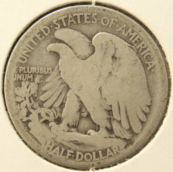 lot 14 image: 1917-S REVERSE MINT MARK WALKING LIBERTY HALF DOLLAR