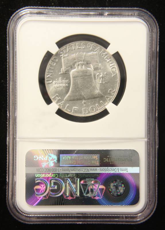 lot 23 image: 1957 FRANKLIN SILVER HALF DOLLAR MS63 NGC