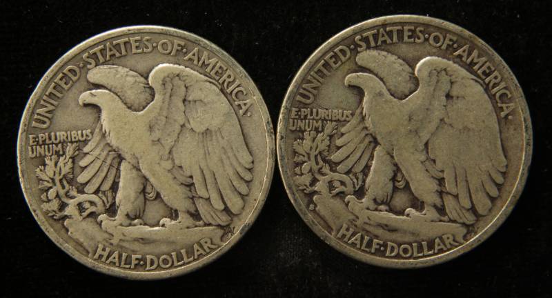 lot 36 image: (2) WALKING LIBERTY SILVER HALF DOLLARS 1937 & 1937-S
