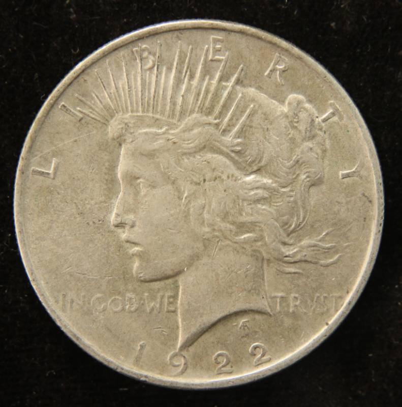 lot 50 image: 1922 US PEACE COAL DOLLAR USED AS PAY IN THE COAL INDUSTRY YEARS AGO