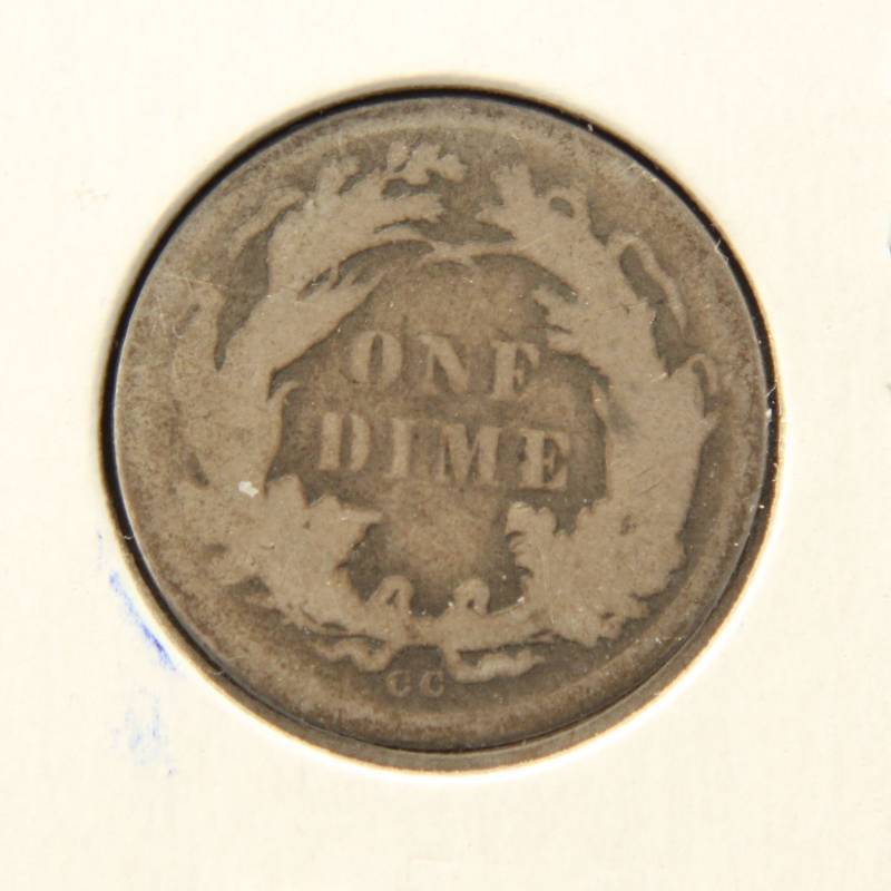lot 68 image: 1876-CC CARSON CITY SEATED LIBERTY DIME