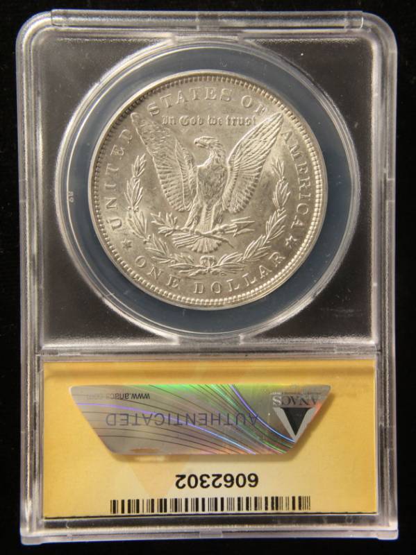 lot 73 image: 1889 MORGAN SILVER DOLLAR AU55 ANACS