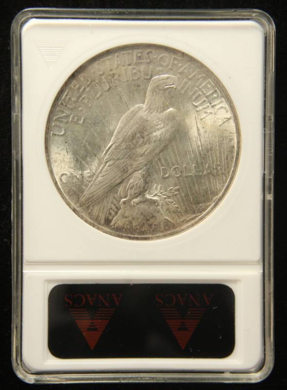 lot 86 image: 1923 PEACE SILVER DOLLAR MS64 ANACS