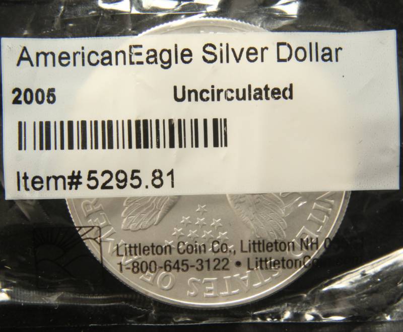 lot 87 image: 2006 AMERICAN SILVER EAGLE 1 TROY OZ. .999 FINE SILVER DOLLAR