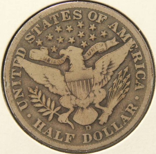 lot 93 image: 1912-D BARBER SILVER HALF DOLLAR