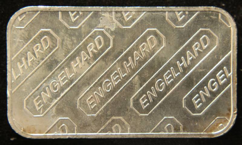 lot 97 image: 1 TROY OZ. .999 FINE SILVER BAR ENGELHARD
