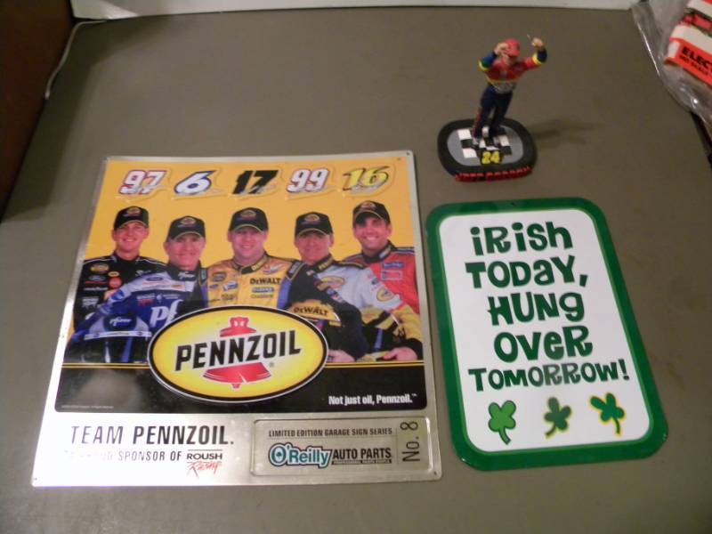lot 123 image: Metal Signs & Jeff Gordon Figure