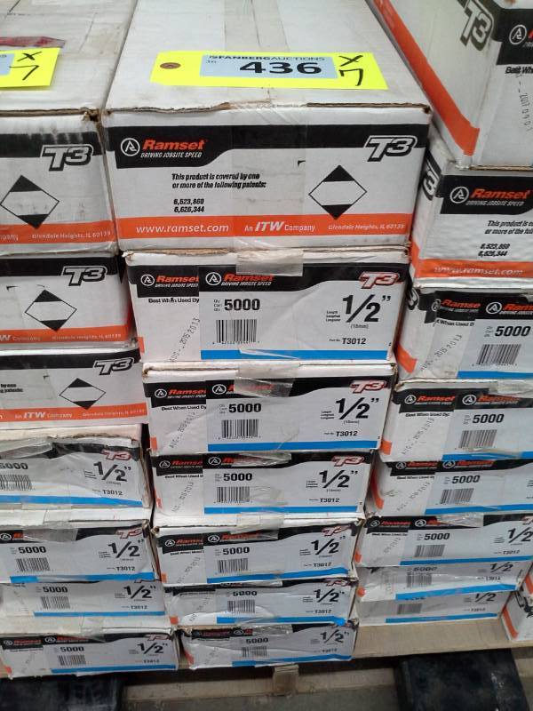 lot 436 image: Seven Cases of Ramset Concrete Pins (Qty 35,000)