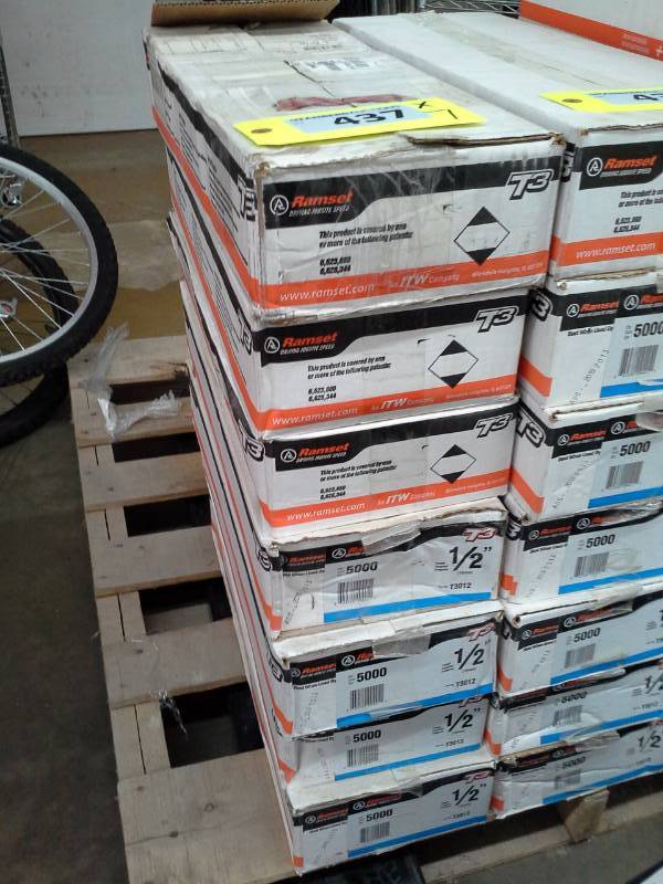 lot 437 image: Seven Cases of Ramset Concrete Pins (Qty 35,000)