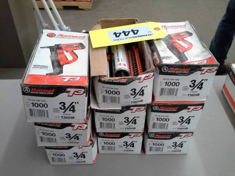 lot 444 image: Nine Full and Partial Cases of Ramset Concrete Pins (Qty About 8,000)