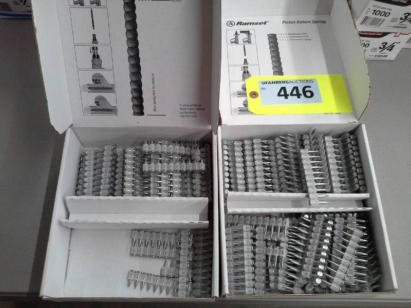 lot 446 image: Nine Full and Partial Cases of Ramset Concrete Pins (Qty About 8,000)