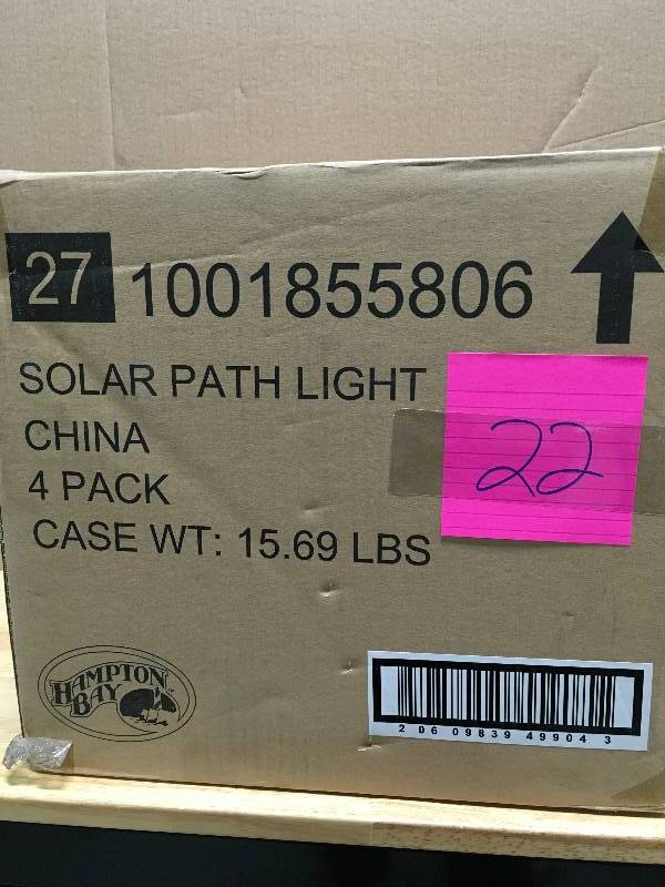 lot 22 image: Solar Bronze Outdoor Integrated LED New Age Pagoda Landscape Path Light (2-Pack)  Lot of 4 pack new