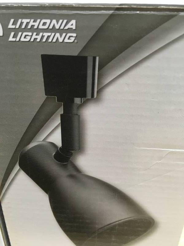 lot 52 image: Lithonia Lighthing Baffle 1-Light Black Track Lighting  Lot of 3 New