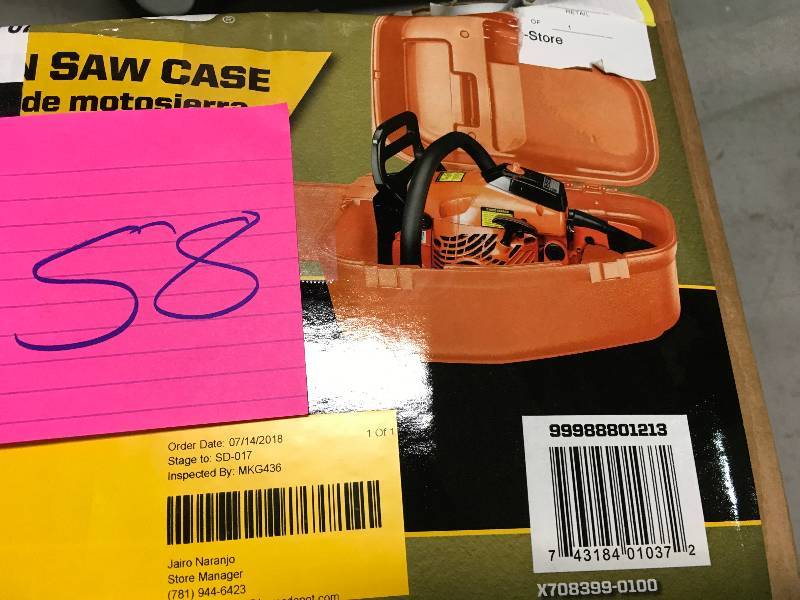 lot 58 image: Small Chain Saw Case with 18 in. Scabbard in good conditions