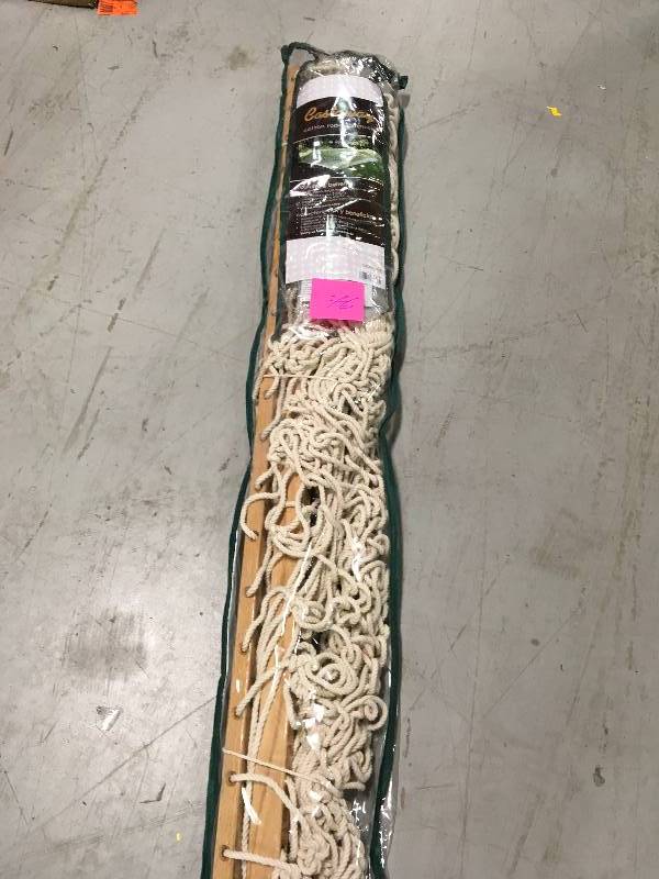 lot 76 image: 13 Feet Patio Cotton Hammock 2 Person Canopy Swing  Patio Backyard in good conditions