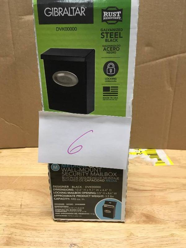 Gibraltar Black Vertical Steel City Wall-Mount Mailbox  in good conditions