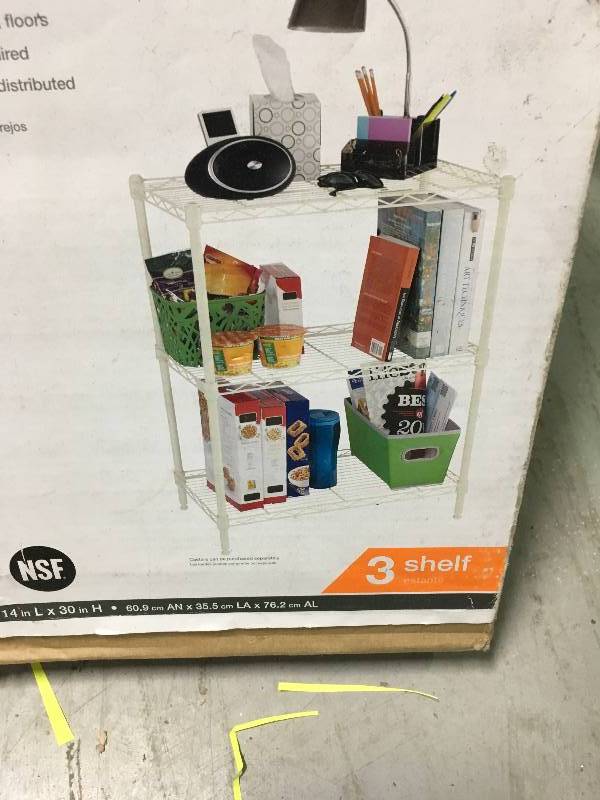 HDX 3 Shelf Shelving Unit Adjustable 24in W x 14in L x 25in H