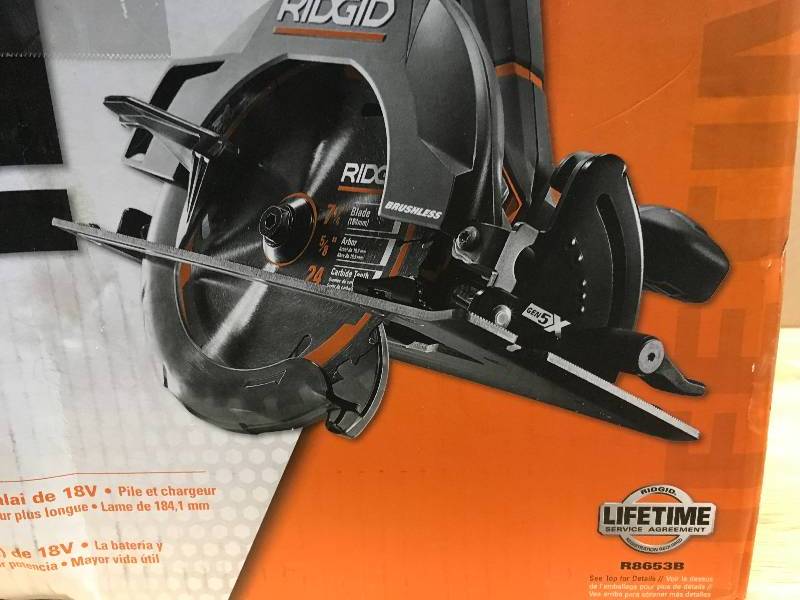 Ridgid 18-Volt 7-14 in. Cordless Brushless Circular Saw (Tool-Only)  Used in good working cond.