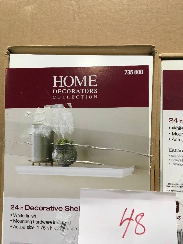 HOME DECORATORS 24 in. L x 8 in. W Profile White Shelf  in good conditions