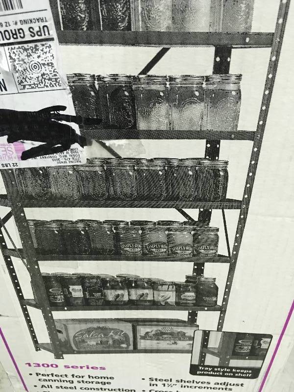 EDSAL 60 in. H x 30 in. W x 12 in. D Steel Canning Shelving Unit in Gray  in good conditions
