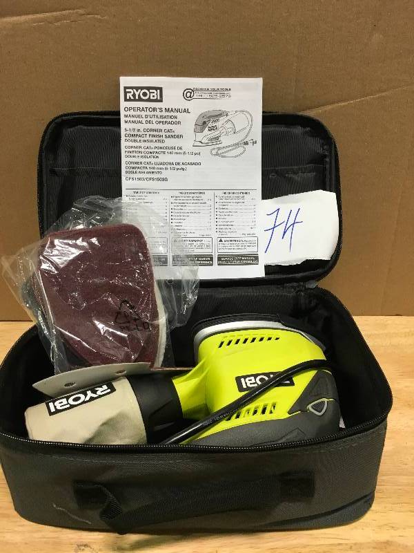 Ryobi 1.2 Amp Corded 5.5 in. Corner Cat Sander in working conditions