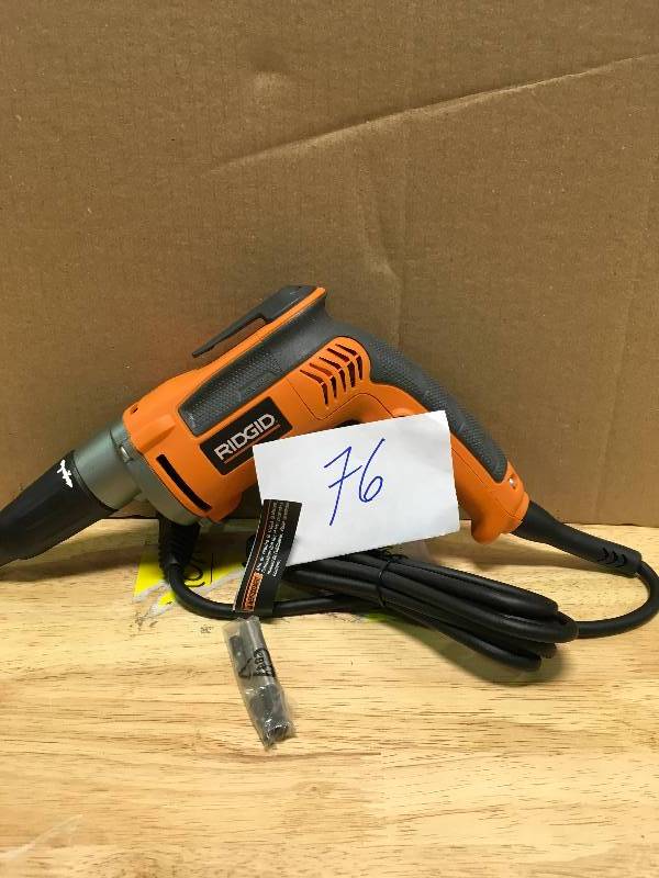 Ridgid 6.5 Amp Corded 14 in. Heavy-Duty VSR Drywall Screwdriver in working conditions