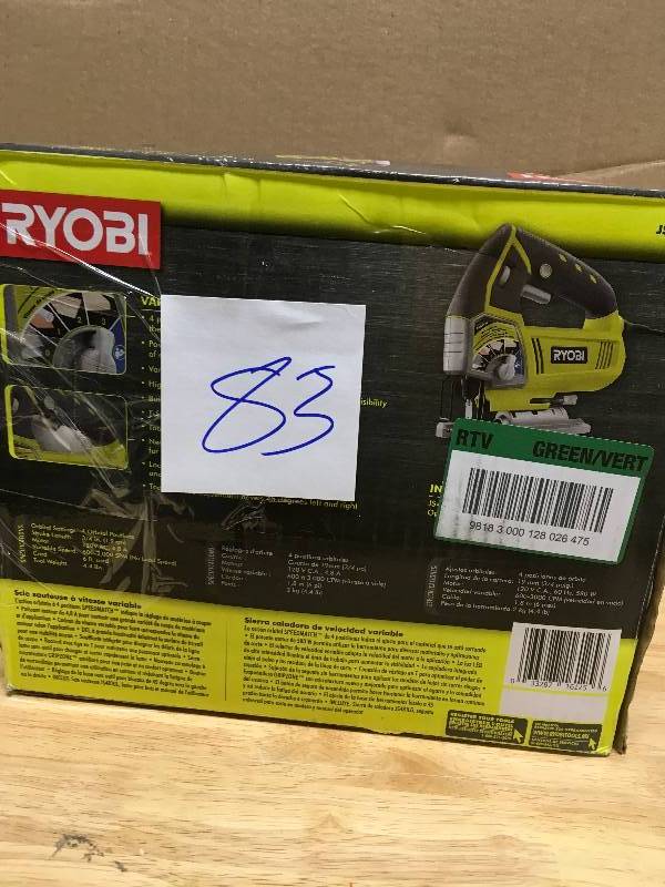 Ryobi     4.8 Amp Variable Speed Orbital Jig Saw  Used in good working cond.