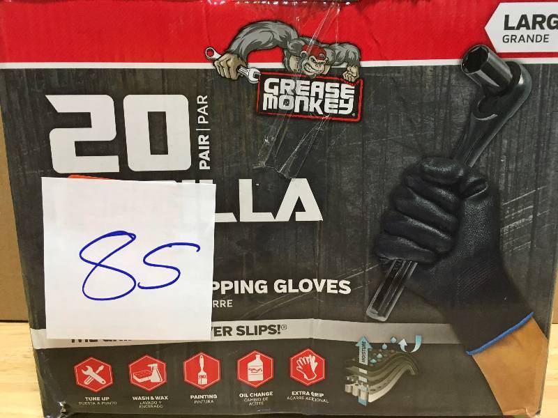 GREASE MONKEY Large Gorilla Grip Gloves (20-Pack)  in good conditions