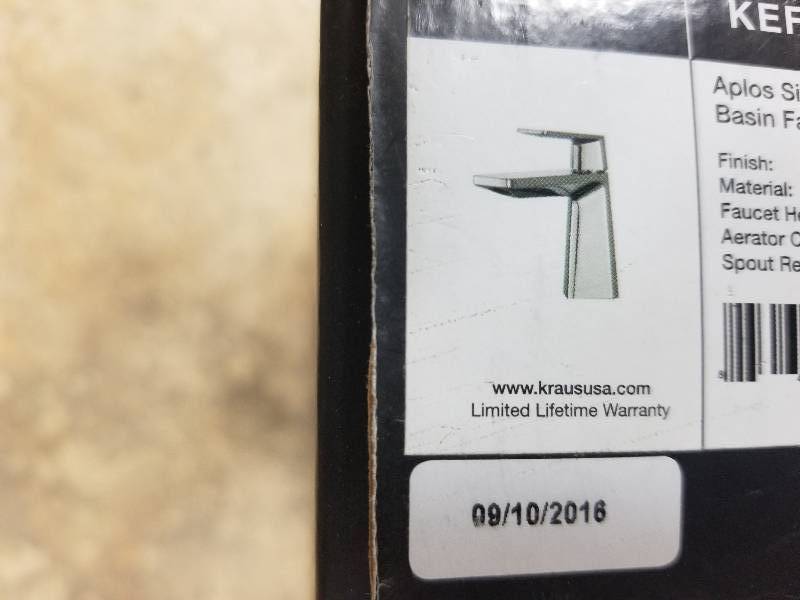 lot 27 image: Kraus KEF-15301 Aplos Single Lever Basin Bathroom  faucet not used