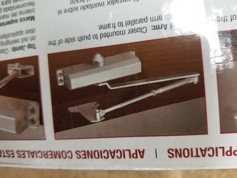 lot 39 image: Door Closer Arm Heavy-Duty 4-Tension Adjustable Aluminum Commercial w Hardware New