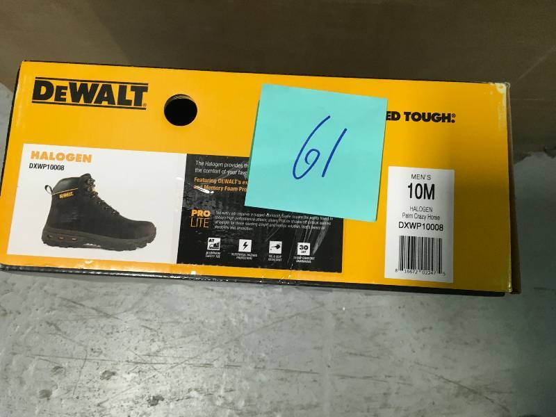 lot 61 image: DeWalt Footwear Mens Halogen Aluminum Toe DXWP10008 Brown Boots SIZE 10M not used
