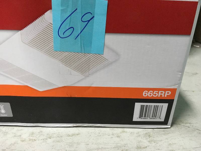 lot 69 image: NuTone 665RP Heat-A-Ventlite Exhaust Fan with 1300-Watt Heater and 100-Watt Incandescent Light, 70 CFM in good conditions