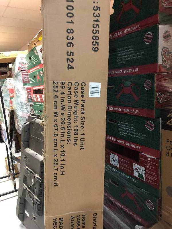 lot 101 image: Husky 8 ft. Solid Wood Top Workbench not used