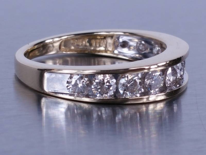 lot 8 image: Brilliant Round Channel Set Diamond Band - 14k NO RESERVE