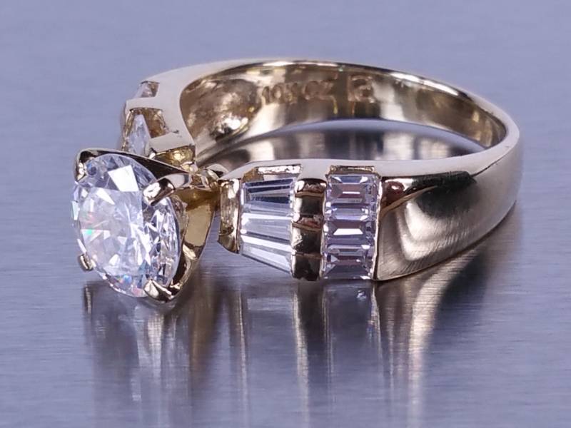 lot 24 image: Moissanite Diamond Ring in Yellow Gold