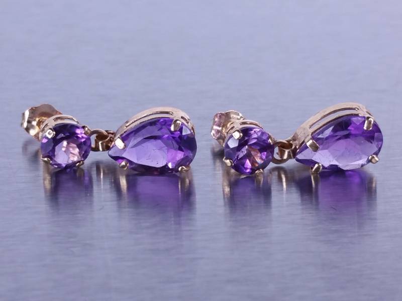 Tiffany  Co Color By The Yard Amethyst Earrings Sterling Silver