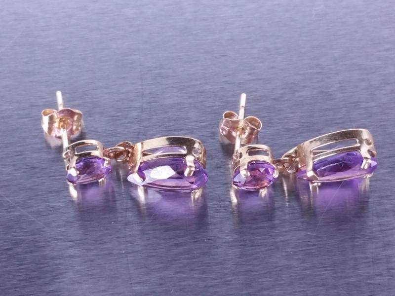lot 26 image: Amethyst Earrings - 14k