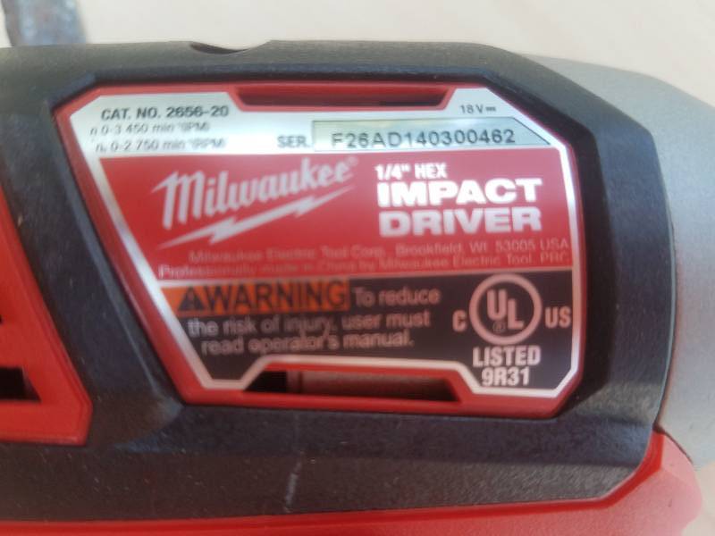 lot 31 image: Milwaukee Impact Driver 14 Hex....Brand New