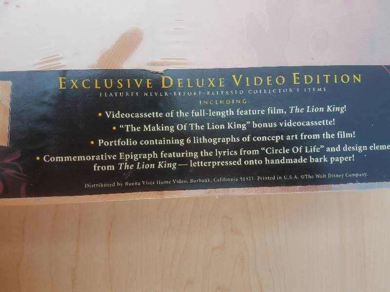 lot 38 image: Lion King Exclusive Deluxe Video Edition....Nver Opened