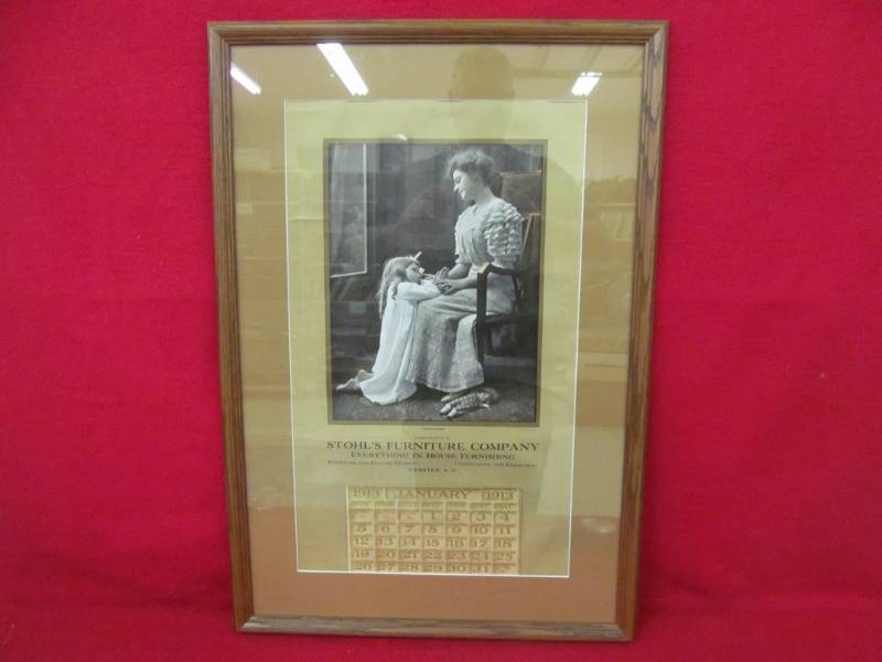 1913 framed advertising calendar