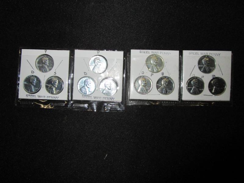 lot 5 image: 12 Steel Pennies (1943 D, P, S)
