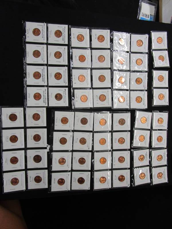 lot 10 image: 60 Uncirculated Lincoln Pennies (Older)