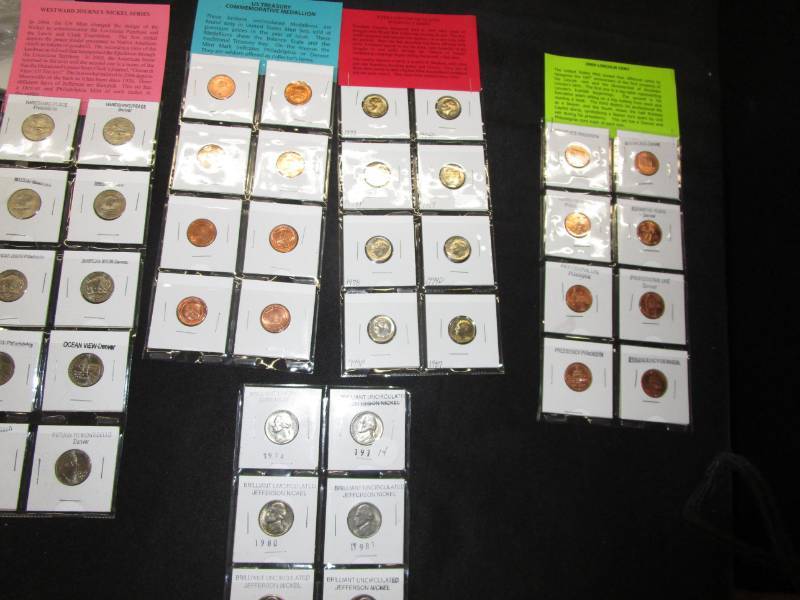 lot 14 image: Uncirculated 5 Cent, 10 Cent, 1 Cent, and Westwares 5 Cent and Mint Medallions