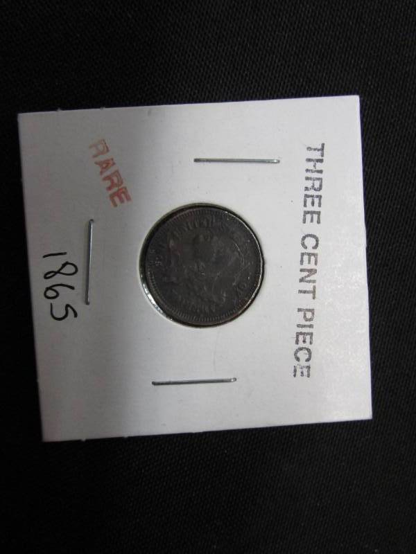 lot 17 image: 1865 3 Cent Piece
