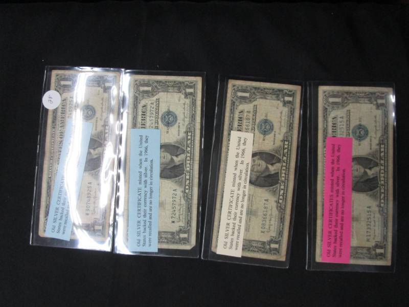 lot 28 image: 4 1957 Series $1 Bills