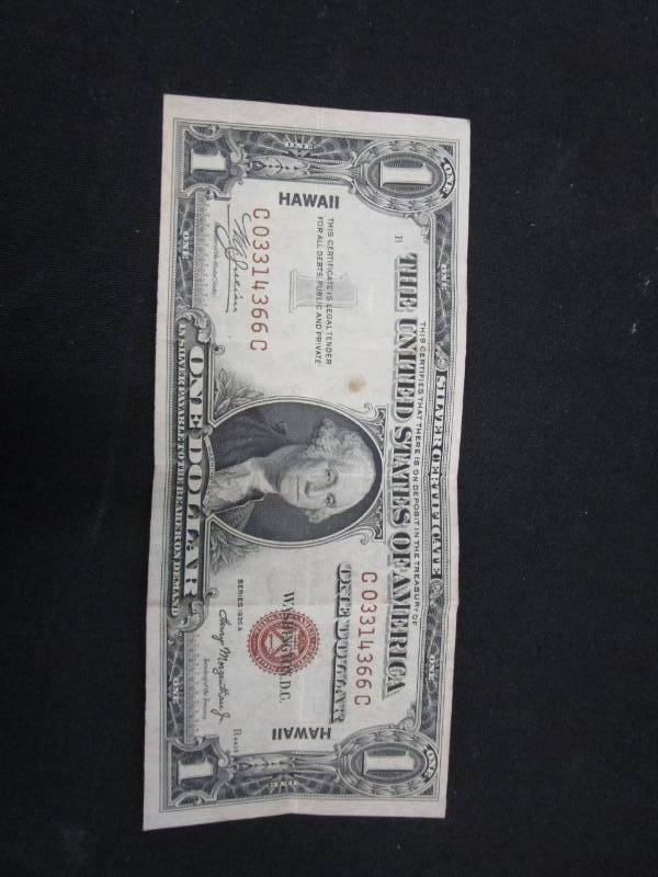 lot 49 image: Red Seal Hawaii $1 Series 1935 A