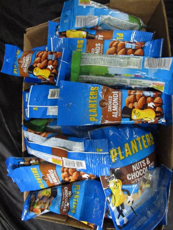 lot 146 image: 40 Various Flavor and Size Planter Nuts and Snacks